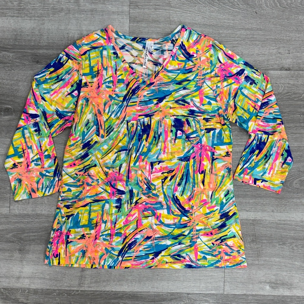 Lulu B Size Small Colorful Abstract Women's Top